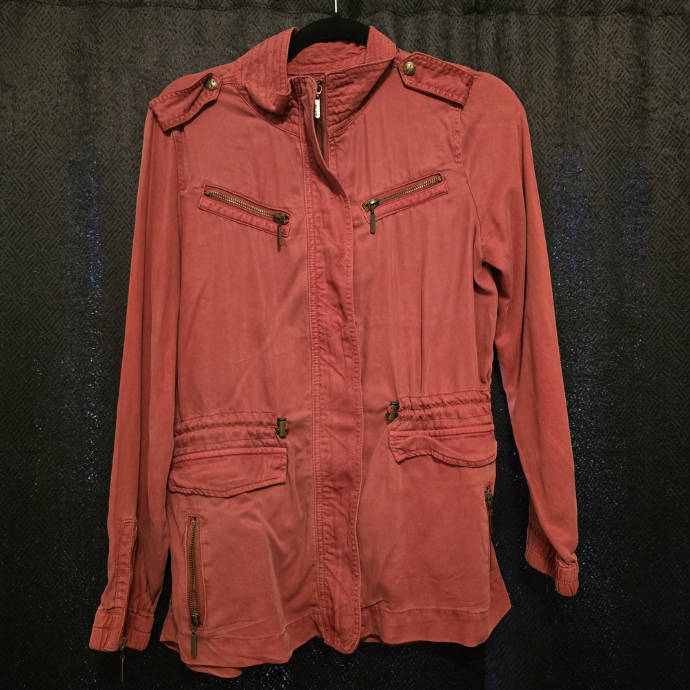 Max Jeans Women's Utility Jacket in Deep Red